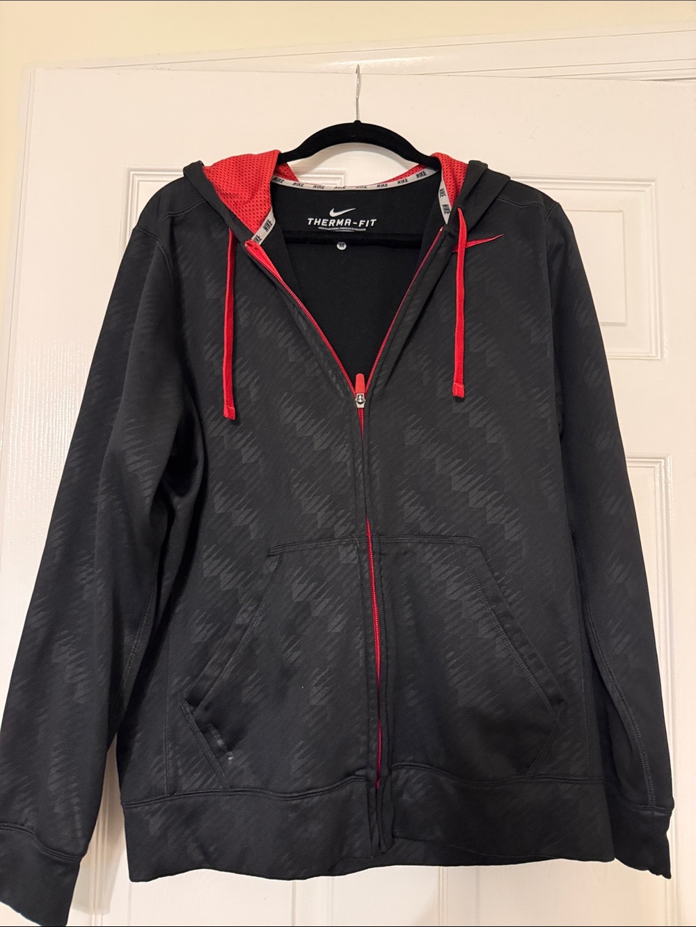 Nike Black Hoodie with Red Accents